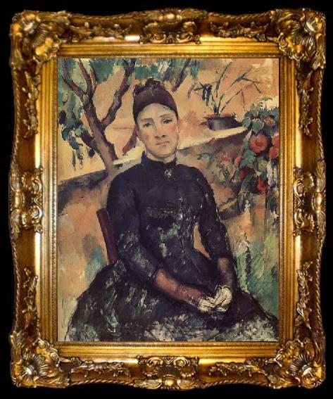 framed  Paul Cezanne Madame Cezanne in the Conservatory, ta009-2